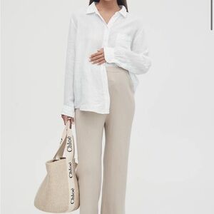 Chic Beige Wide-Leg Pants